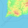 Topografische Karte Algarve, Höhe, Relief
