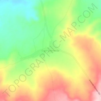Topografische Karte Egoro-Amede, Höhe, Relief