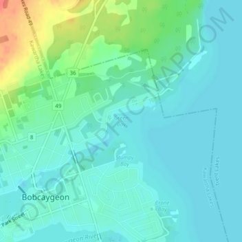 Topografische Karte Green Bay, Höhe, Relief