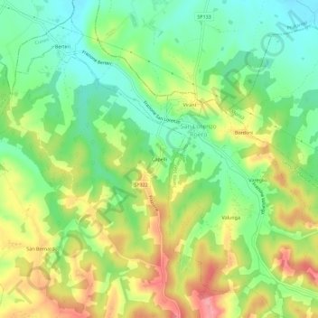 Topografische Karte Capelli, Höhe, Relief