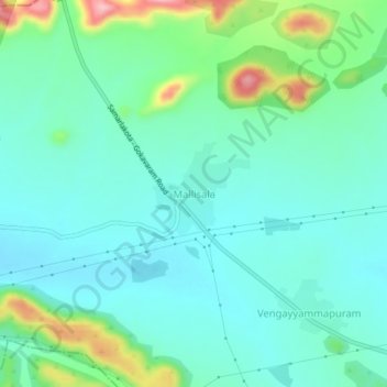 Topografische Karte Mallisala, Höhe, Relief