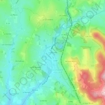 Topografische Karte La Rochelle, Höhe, Relief