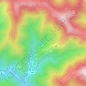 Topografische Karte Camp Bernard, Höhe, Relief