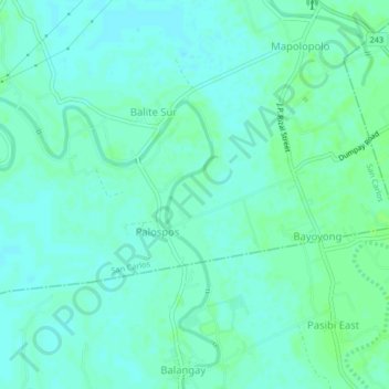 Topografische Karte Calobaoan, Höhe, Relief