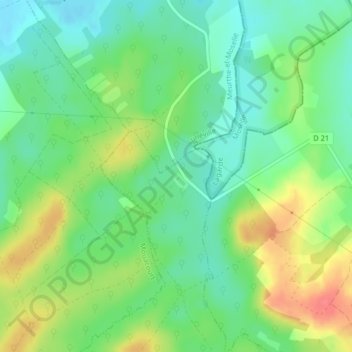 Topografische Karte Les Evrieux, Höhe, Relief