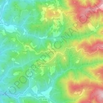 Topografische Karte Castagnoli, Höhe, Relief