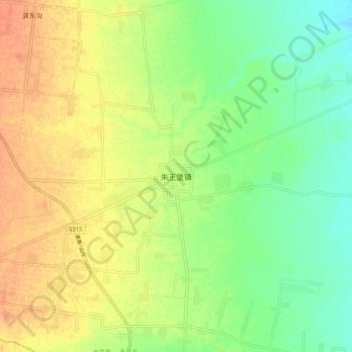 Topografische Karte 朱王堡镇, Höhe, Relief