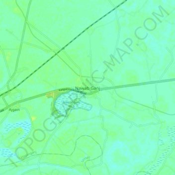 Topografische Karte Nawab Ganj, Höhe, Relief