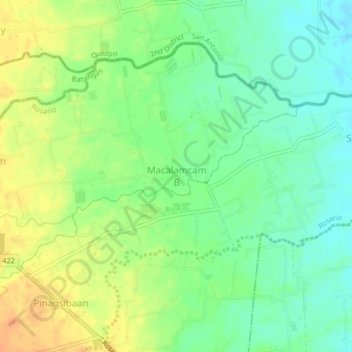 Topografische Karte Macalamcam B, Höhe, Relief