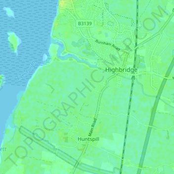 Topografische Karte Alstone, Höhe, Relief