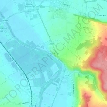 Topografische Karte La Croix Rouge, Höhe, Relief