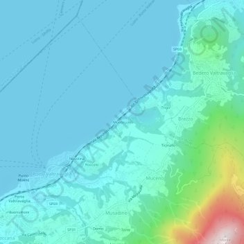 Topografische Karte Montesole, Höhe, Relief