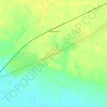 Topografische Karte Magarwara, Höhe, Relief