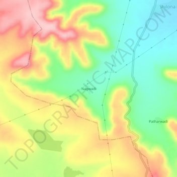 Topografische Karte Nagwadi, Höhe, Relief