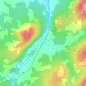 Topografische Karte Jeffries Corner, Höhe, Relief
