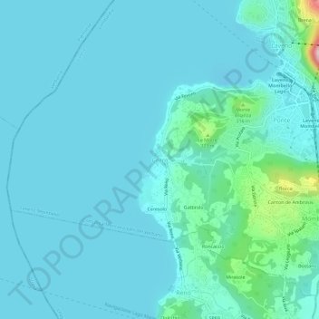 Topografische Karte Cerro, Höhe, Relief