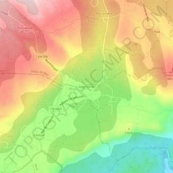Topografische Karte Vale Florido, Höhe, Relief