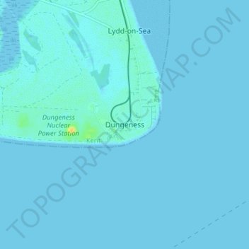 Topografische Karte Dungeness, Höhe, Relief