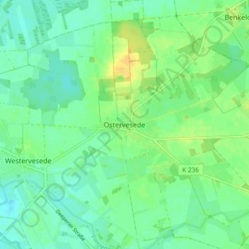 Topografische Karte Ostervesede, Höhe, Relief