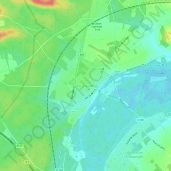 Topografische Karte Grez-sur-Loing, Höhe, Relief