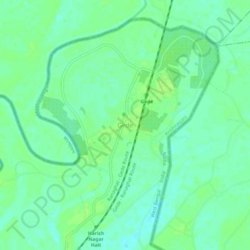 Topografische Karte Gede, Höhe, Relief