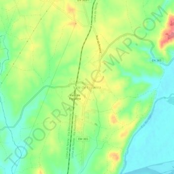 Topografische Karte Vale de Figueira, Höhe, Relief