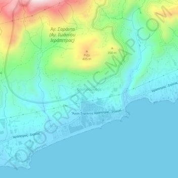 Topografische Karte Koutsounari, Höhe, Relief