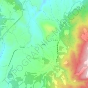 Topografische Karte Viepri, Höhe, Relief