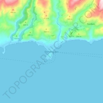 Topografische Karte Paleochora, Höhe, Relief