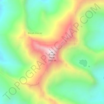 Topografische Karte Borah Peak, Höhe, Relief