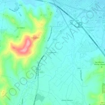 Topografische Karte Sabanelli, Höhe, Relief