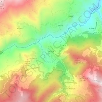 Topografische Karte Cecciola, Höhe, Relief