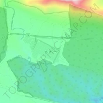 Topografische Karte Stormsrivier, Höhe, Relief