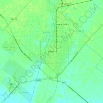 Topografische Karte Lobos, Höhe, Relief