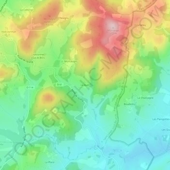 Topografische Karte Le Buet, Höhe, Relief