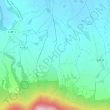 Topografische Karte Fuente Oneri, Höhe, Relief