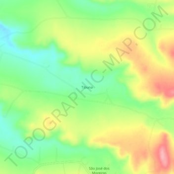 Topografische Karte Tibuna, Höhe, Relief