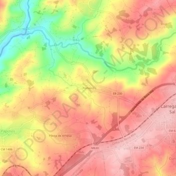 Topografische Karte Pinheiro, Höhe, Relief