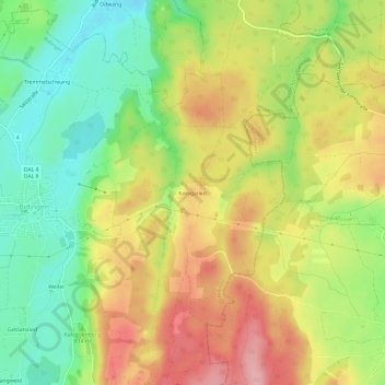 Topografische Karte Königsried, Höhe, Relief