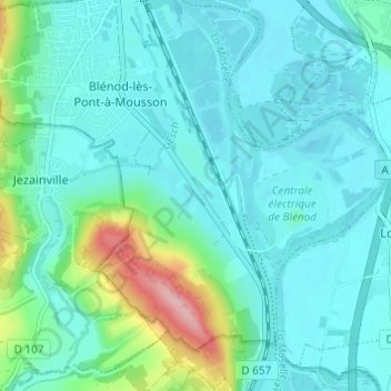 Topografische Karte l'Avrima, Höhe, Relief