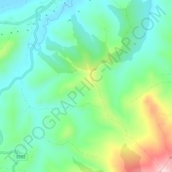 Topografische Karte Pizzuta, Höhe, Relief