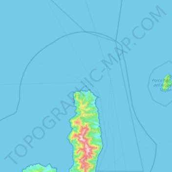 Topografische Karte Giraglia, Höhe, Relief