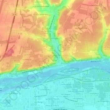 Topografische Karte La Grande Rue, Höhe, Relief