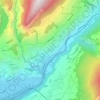 Topografische Karte Ebnet, Höhe, Relief