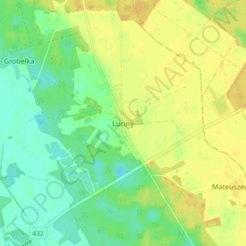 Topografische Karte Luciny, Höhe, Relief