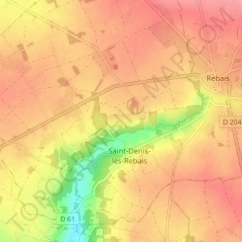 Topografische Karte Le Vinot, Höhe, Relief