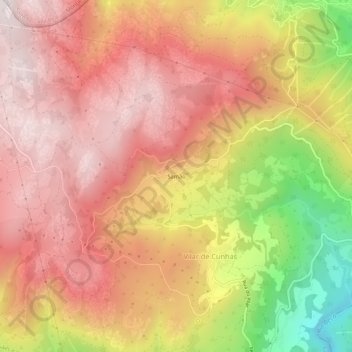 Topografische Karte Samão, Höhe, Relief