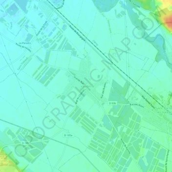 Topografische Karte Vaudes, Höhe, Relief