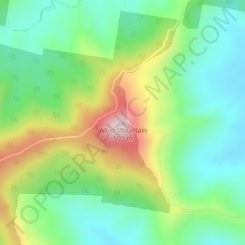 Topografische Karte Whip Mountain, Höhe, Relief