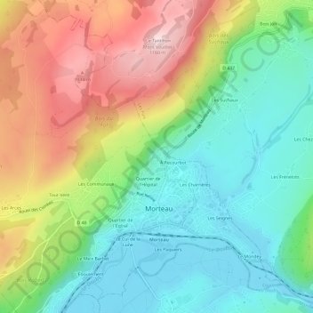 Topografische Karte Le Tremplin, Höhe, Relief